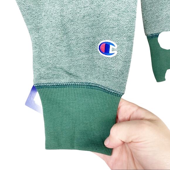 Champion Green Fleece Crewneck Sweatshirt Sz S - Picture 7 of 8